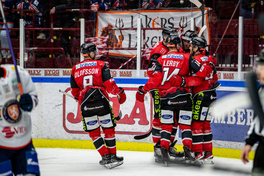 Malmö Redhawks spelarna jublar