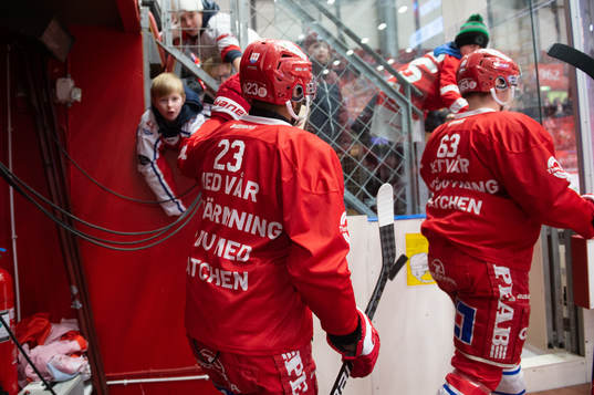 Timrås Jeremy Boyce-Rotevall innan ishockeymatchen i SHL
