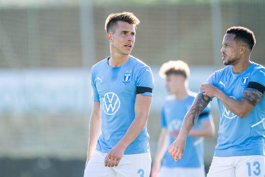 Jonas Knudsen and Martin Olsson of Malmö FF