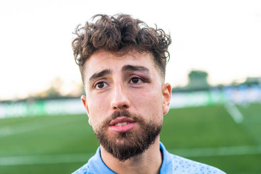 Moustafa Zeidan of Malmö FF is interviewed