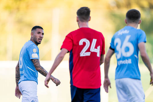 Sergio Pena reacts towards tam mate Patriot Sejdiu of