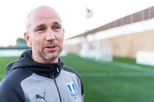 Head coach Henrik Rydström of Malmö FF is interviewed