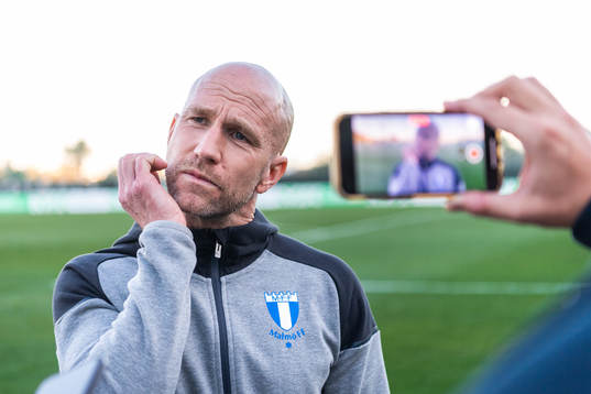 Head coach Henrik Rydström of Malmö FF is interviewed