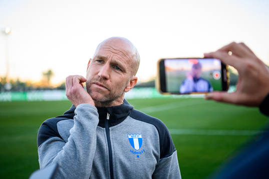 Head coach Henrik Rydström of Malmö FF is interviewed by