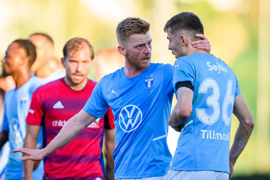 Anders Christiansen of Malmö FF and Patriot Sejdiu of