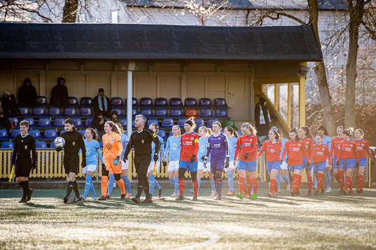 Malmö FFs och Helsingborgs spelare gör entré