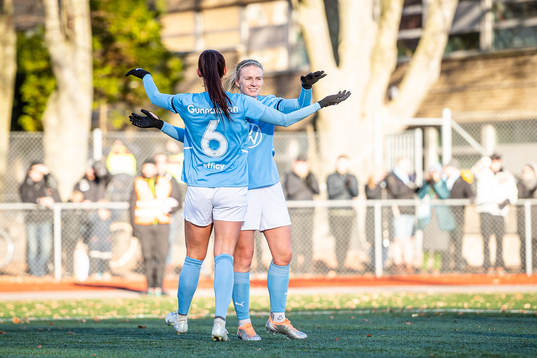 Malmö FFs Malin Gunnarsson och Amanda Kander jublar