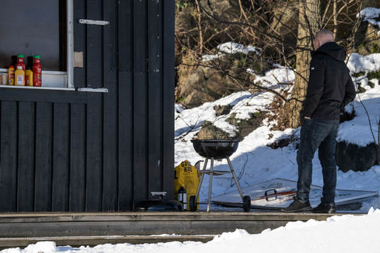 Grillen tänds innan träningsmatchen mellan GAIS och
