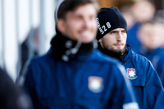 Örgrytes Erion Sadiku före träningsmatchen i fotboll