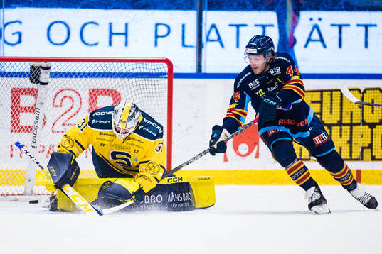 Södertäljes målvakt Nikita Tolopilo och Djurgårdens