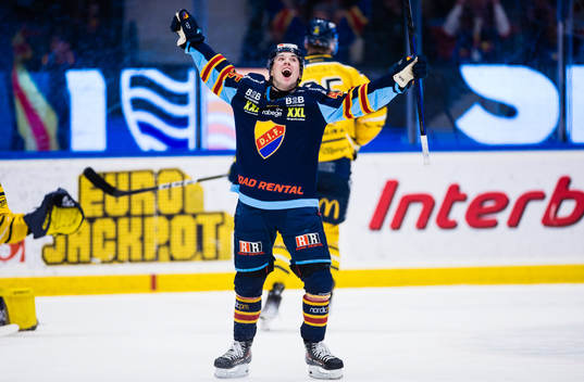 Djurgårdens Noah Östlund jublar