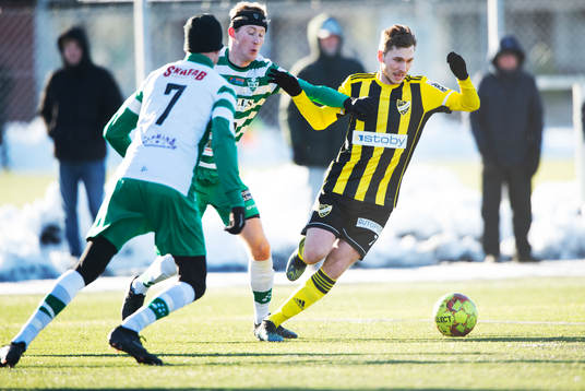 IFK Hässleholms Edvin Nilsson i träningsmatchen mellan