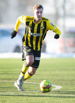 IFK Hässleholms Marcus Thuvesson i träningsmatchen mellan