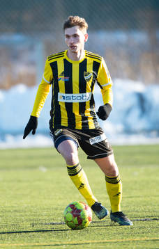 IFK Hässleholms Edvin Nilsson i träningsmatchen mellan