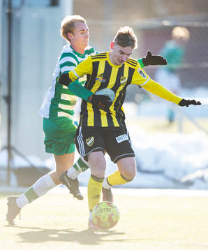 IFK Hässleholms Amir Ramanovski i träningsmatchen mellan