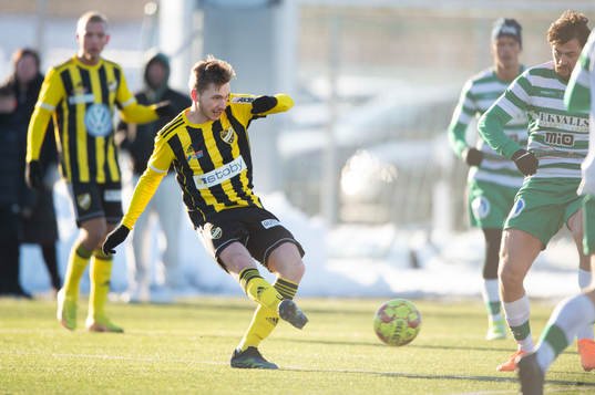 IFK Hässleholms Edvin Nilsson i träningsmatchen mellan