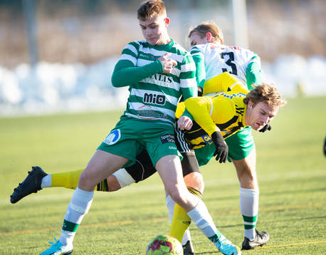 IFK Hässleholms Isaac Holmberg i träningsmatchen mellan