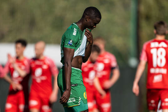 Ibrahima Fofana of Hammarby looks dejected