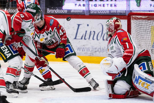 Frölundas målvakt Lars Johansson och Tom Nilsson
