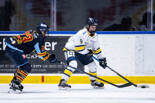 Djurgårdens Tanja Eisenschmid och HV71s Hilda Svensson