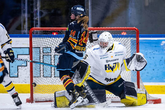 Djurgårdens Alexis Mauermann och HV71s målvakt Anni