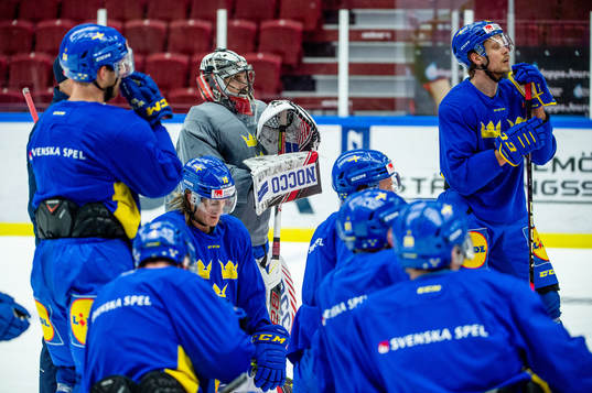 The players of Sweden at a practice session