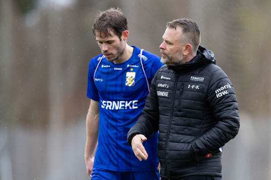 IFK Göteborgs Emil Salomonsson och tränare Mikael Stahre