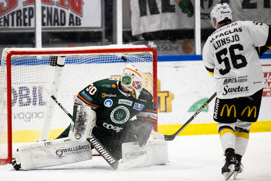 Kristianstads målvakt Filip Larsson och Västerås