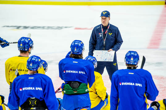 Head coach Sam Hallam of Sweden at a practice session