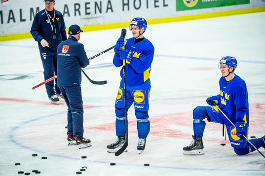 Anton Bengtsson and Dennis Rasmussen of Sweden at a