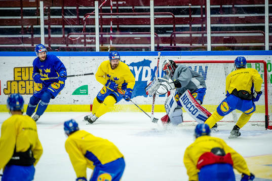 Theodor Lennström, Anton Lander and goalkeeper Jhonas
