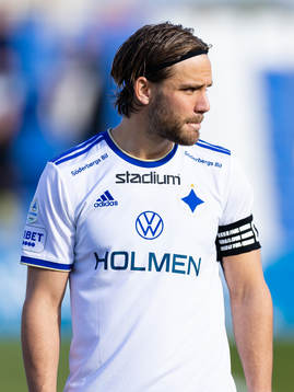 Norrköpings Christoffer Nyman innan  träningsmatchen i
