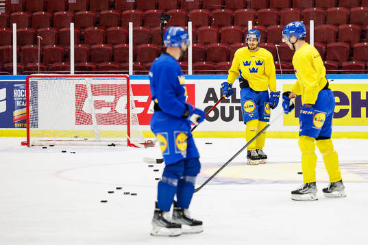 Emil Larsson of Sweden at a practice session ahed of the