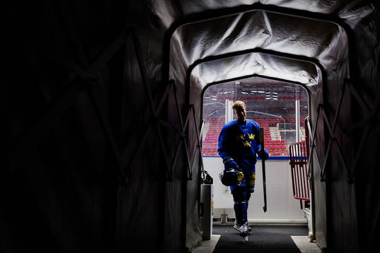 Anton Bengtsson of Sweden at a practice session ahed of the