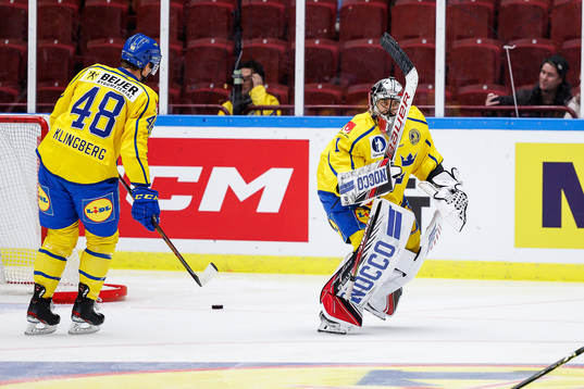 goalkeeper Jhonas Enroth of Sweden