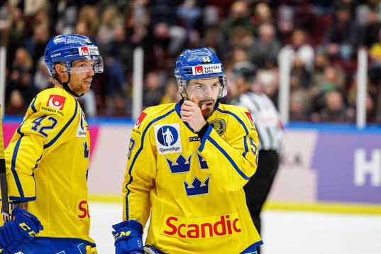 Joakim Nordström and Anton Lander of Sweden