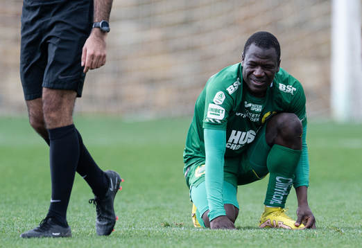 Saidou Alioum of Hammarby in pain