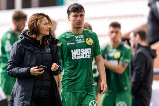 Team manager Atena Gerontidou and Alper Demirol of Hammarby