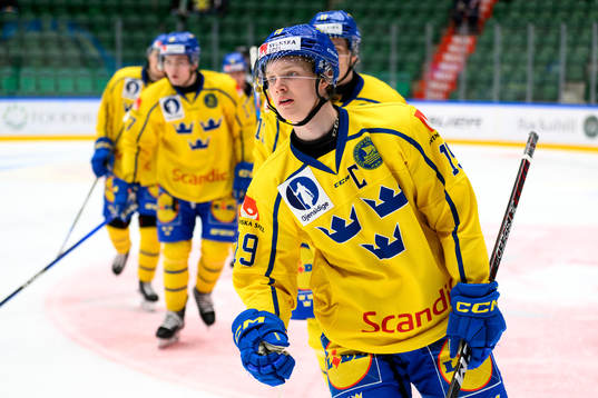 Rasmus Rudslätt of Sweden celebrates