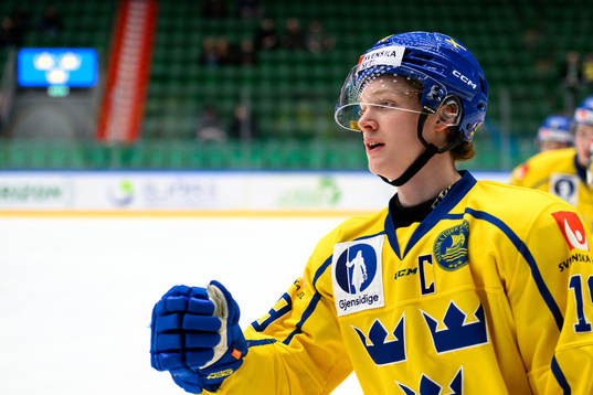 Rasmus Rudslätt of Sweden celebrates
