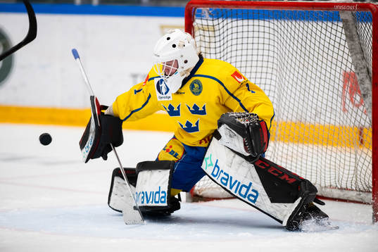 Goalkeeper Oskar Blomgren of Sweden