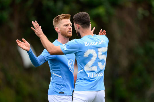 Anders Christiansen of Malmö FF celebrates