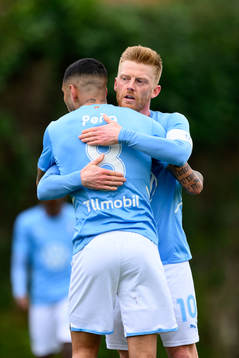 Anders Christiansen of Malmö FF celebrates