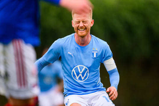 Anders Christiansen of Malmö FF looks dejected