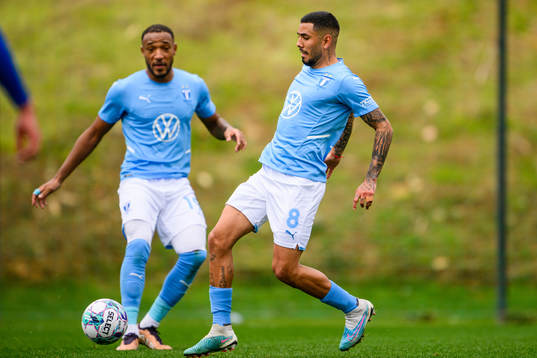 Derek Cornelius and Sergio Pena of Malmö FF