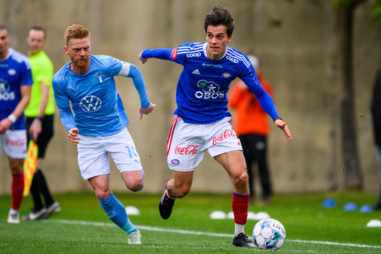 Anders Christiansen of Malmö FF and Magnus B Risnes of