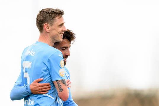 Søren Rieks and Moustafa Zeidan celebrate
