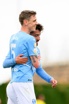 Søren Rieks and Moustafa Zeidan celebrate