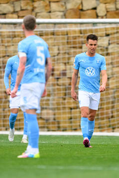 Jonas Knudsen of Malmö FF looks dejected