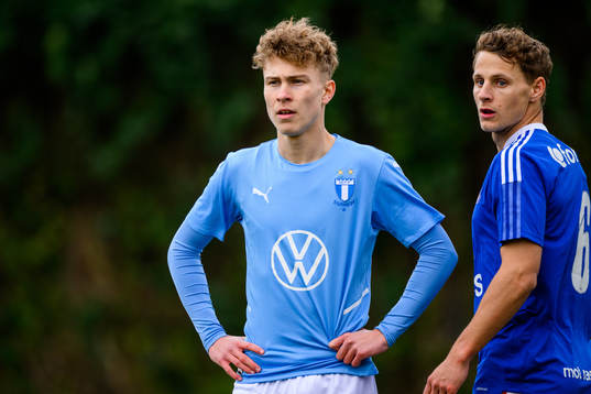 Hugo Bolin of Malmö FF and Vegar Eggen Hedenstad of